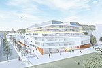 Steirische Spitzenforschung wird vereint: Die Bundesimmobiliengesellschaft baut ab 2024 bis 2030 am Areal der Vorklinik das "Graz Center of Physics". In das neue Gebäude ziehen die Physik-Institute der Universität Graz und der TU Graz ein. Rendering: Aberjung GMBH